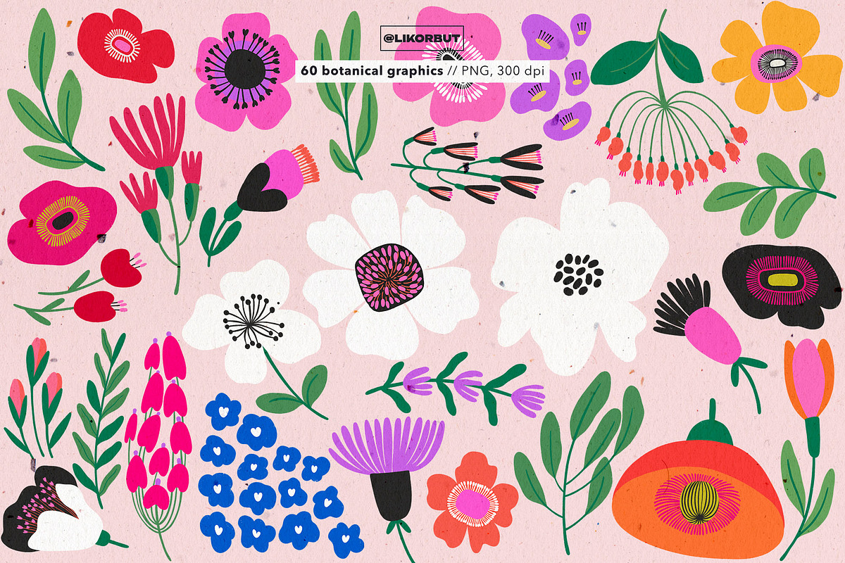 Abstract Modern Floral Graphics, a Decorative Illustration by likorbut (Photo 3 of 7)