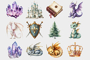 Watercolor Dragon Clipart, a Seasonal Illustration by Design Market (Thumbnail 2 of 5)