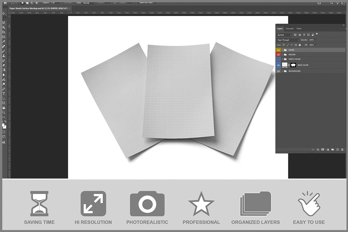 Paper Sheets Surface PSD, an iPad Mockup by Bruno's Shop (Photo 2 of 3)