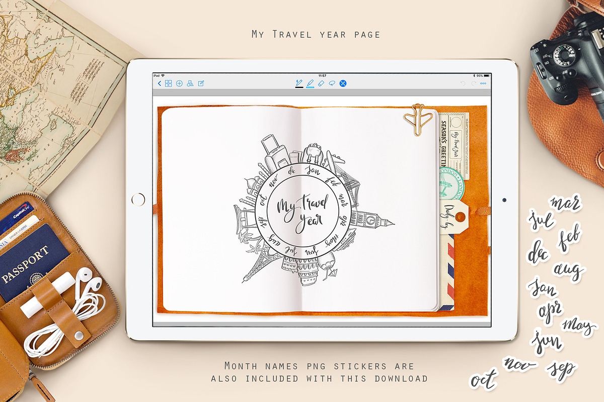 Digital travel journal, a Stationery Template by Kate Snitser (Photo 4 of 6)