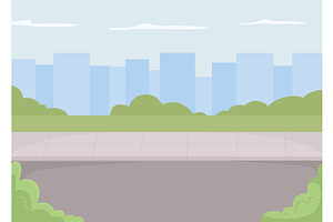 City View Flat Color Illustration