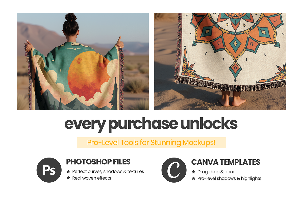 Woven Blanket Mockup Held-Up, a Mockup by Mockups Studio (Photo 5 of 9)