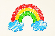 Hand Drawn Rainbow PNG, a Seasonal Illustration by Canvas Craft (Thumbnail 1 of 6)