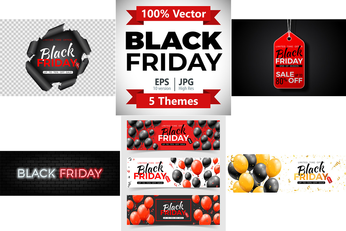 Black Friday Sale Banners, a Decorative Illustration by TAlex (Photo 1 of 6)