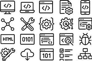 Diverse collection of vector line, a Technology Illustration by ZinetroN