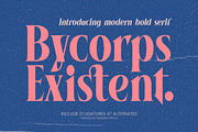 Bycorps Existent Bold Serif Font, a Script Font by timelesstype.co (Thumbnail 1 of 20)
