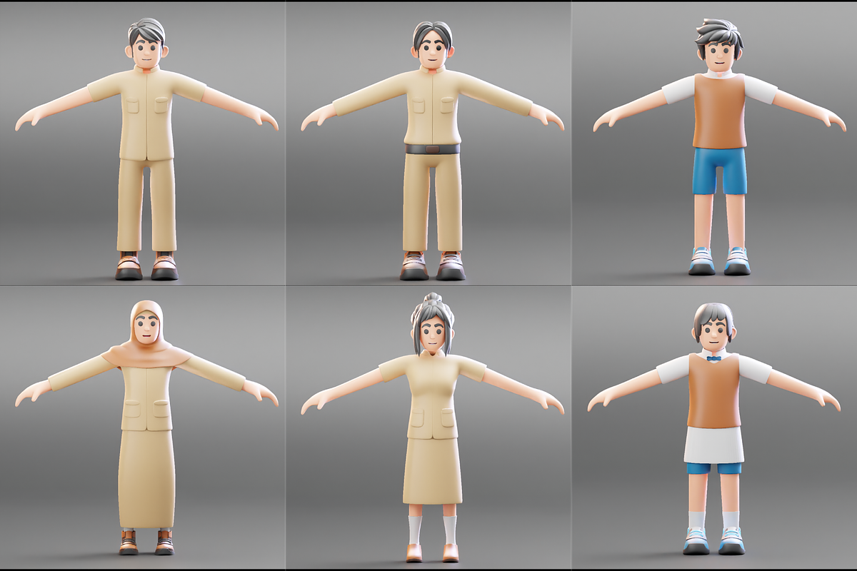 3D School Character Collection, a Characters & Person 3D Model by Dudukbersama (Photo 1 of 7)
