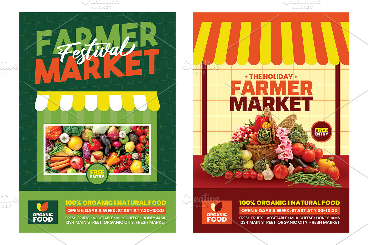 Farmer market flyer template bundle, a Flyer Template by Yunus Ahmad (Photo 4 of 4)