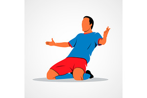 soccer player celebrating, a Sport Illustration by 3D Tai