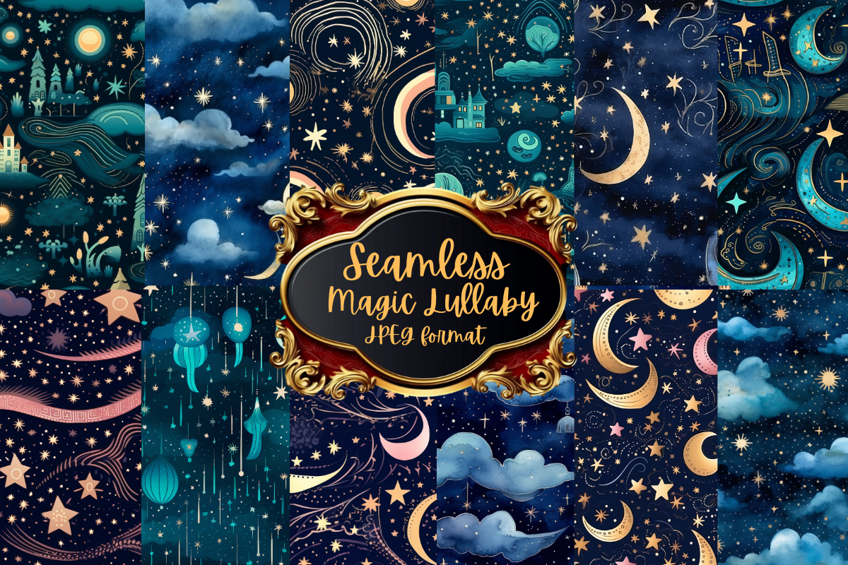 Magic Lullaby Seamless Paper, a Pattern Graphic by Agnesagraphic (ID 95)