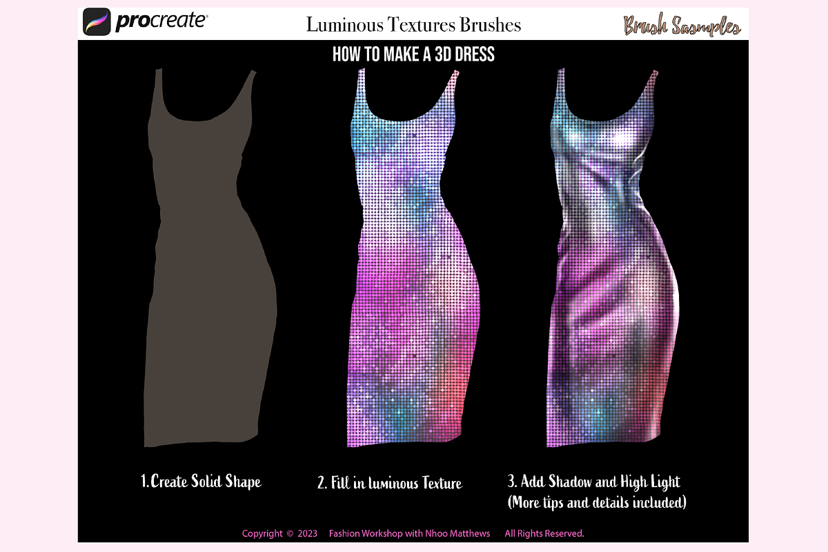 LUMINOUS TEXTURES Procreate Brushes, a Brush Add-On by Fashion Workshop Bkk (Photo 7 of 13)