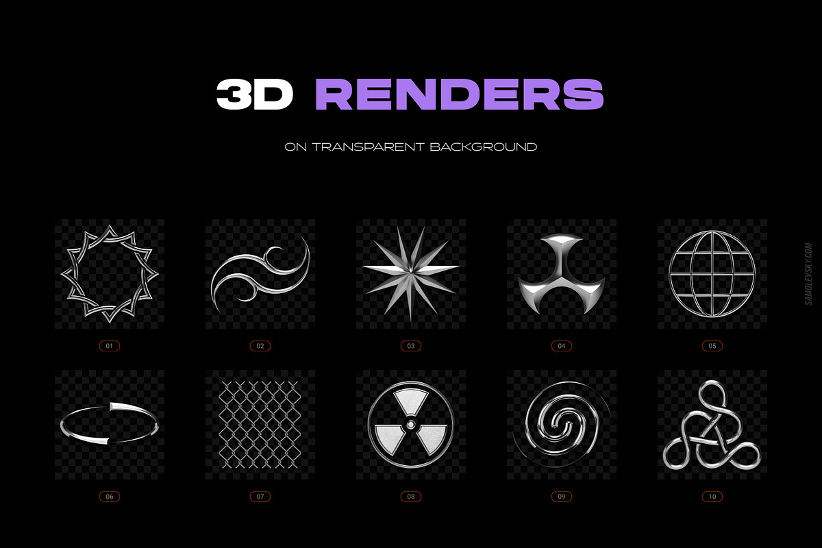 Chrome & Vector Abstract Shapes Pack, an Object Graphic by Samolevsky (Photo 4 of 25)