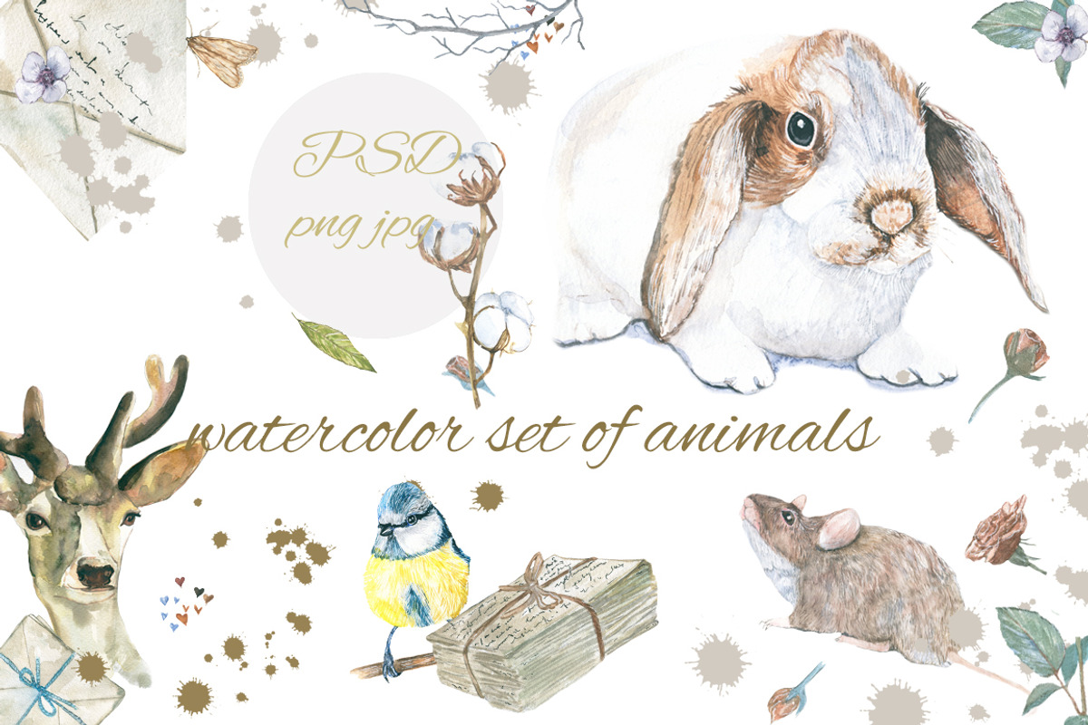 Animals watercolor, an Animal Illustration by JuliaFast (Photo 3 of 4)