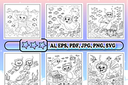 Animals Scuba Diving Coloring Book, an Animal Illustration by Design Zone (Thumbnail 3 of 5)