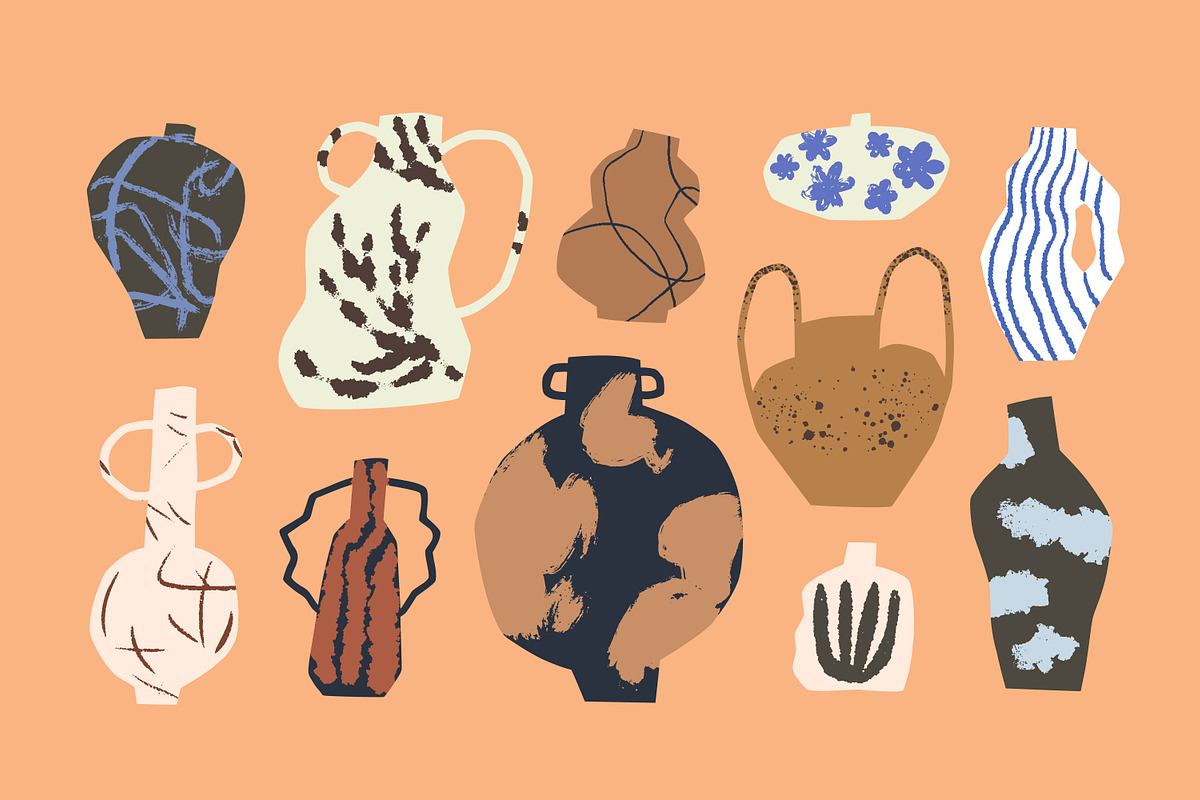 Modern pottery, ceramic vases set, a Decorative Illustration by Good Studio (Photo 4 of 20)