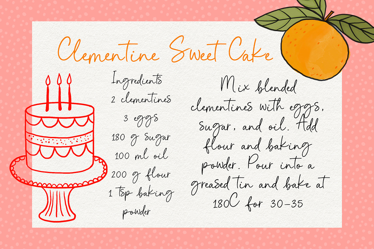 Clementine Sweet Handwritten Font, a Handwritten Font by Lemon Pie Studio (Photo 3 of 13)