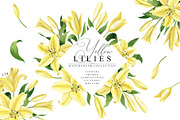 Yellow Lilies Watercolor Set, a Texture Illustration by Natalia Fedorova (Thumbnail 1 of 10)