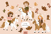 Cowgirl clipart and patterns, an Animal Illustration by tatiletters (Thumbnail 9 of 9)