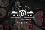 18 Meat Food Logos and Badges, a Branding & Logo Template by Vasya Kobelev (Thumbnail 9 of 12)