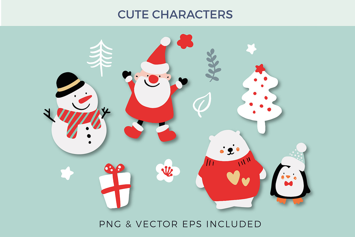 Merry Christmas Characters!, an Object Graphic by Paperly Studio (Photo 2 of 8)