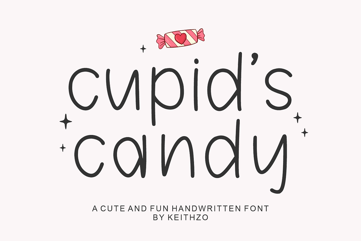 Cupid's Candy - Valentine's Font, a Handwritten Font by Keithzo (Photo 1 of 7)
