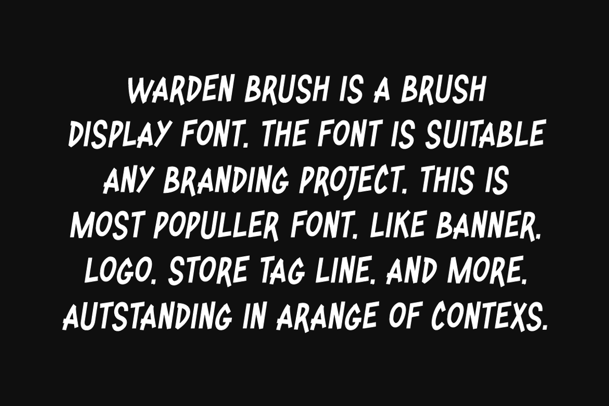 Warden Brush - Marker Font, a Handwritten Font by QR Design Studio (Photo 4 of 6)