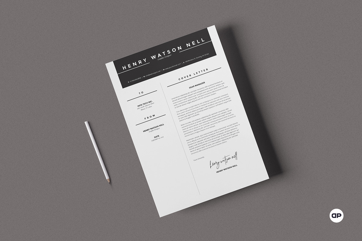 Clean Resume/Cv, a Resume Template by AyshaCanvas (Photo 3 of 7)