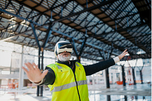 Engineer using virtual reality to, an Industrial Photo by HalfPoint
