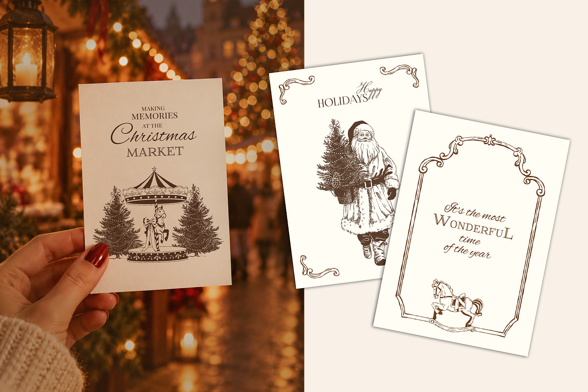 Vintage Christmas Fair Vector Set, an Object Graphic by VerAna (Photo 16 of 19)