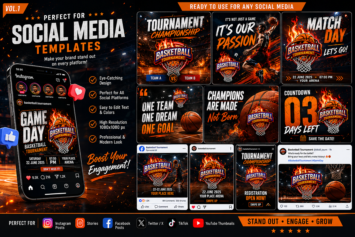 Premium Basketball Logo Pack, a Sport Illustration by Fortyone (Photo 3 of 3)