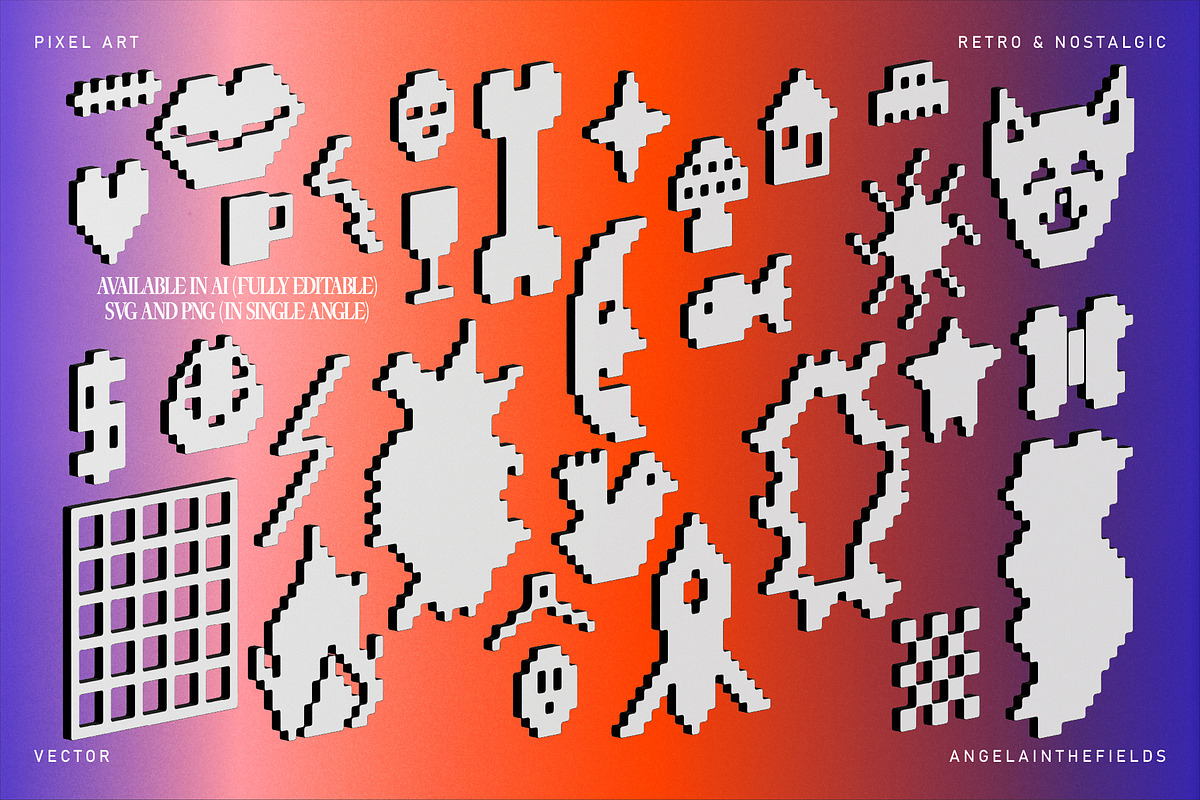 3D Pixel Love Vector Clipart, an Object Graphic by angelainthefields (Photo 5 of 10)