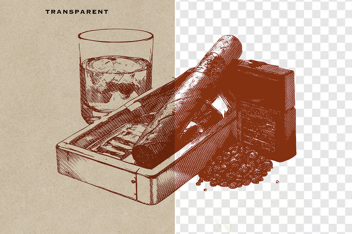 Cigars & Whiskey Vintage Engraving, an Object Graphic by Kaizla03 (Photo 2 of 4)