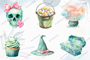 Pastel Mint Halloween Clipart, a Graphic by designcity5 (Thumbnail 3 of 5)