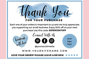 Thank you order card blue Canva 15, a Card Template by bonadigitals (Thumbnail 3 of 3)