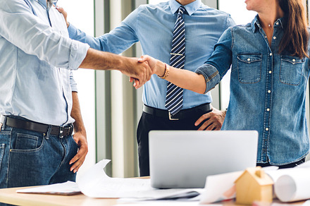 Image two business partner meeting successful handshake together, a Person Photo by Art_Photo