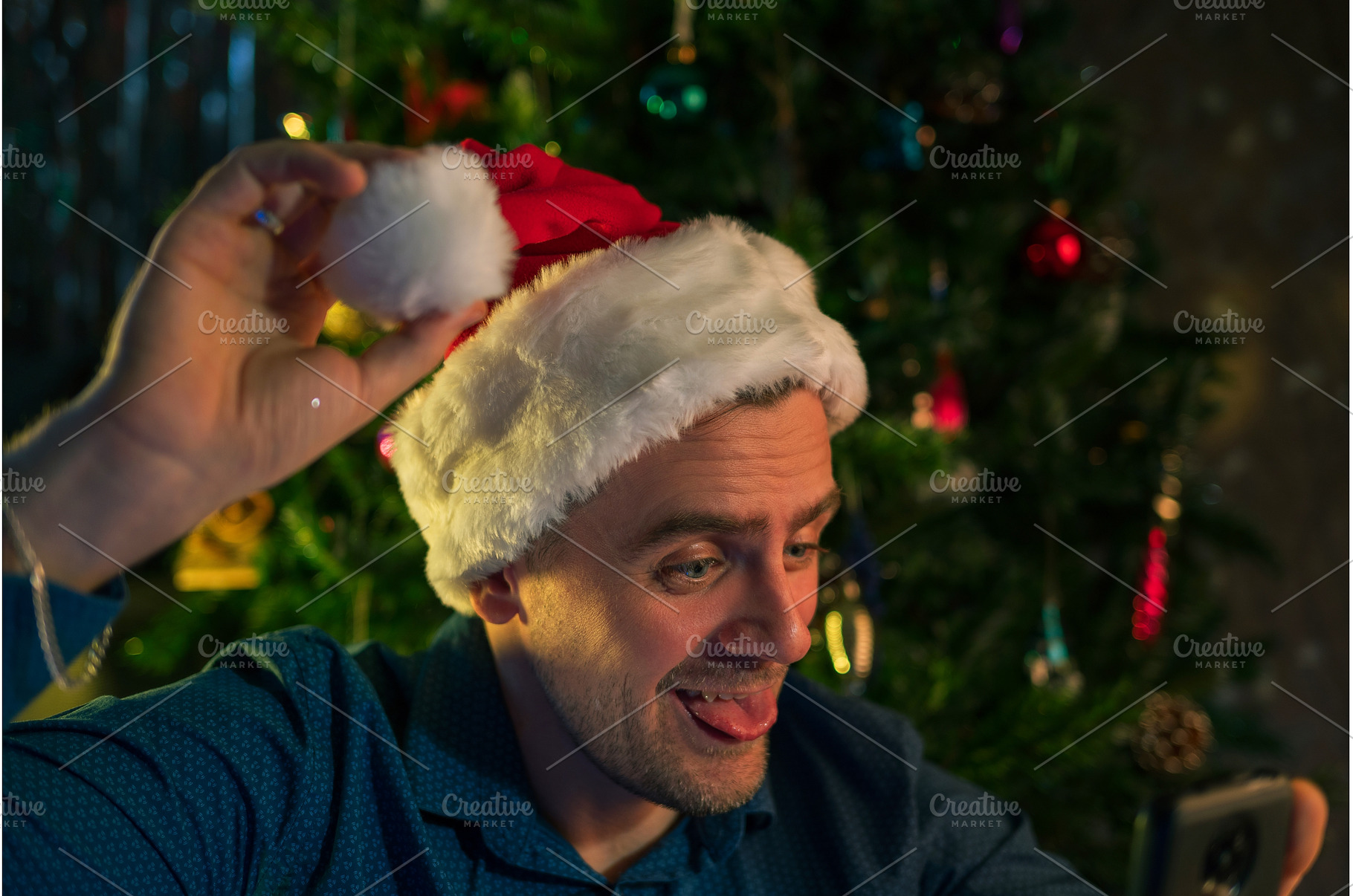 Happy man calling friends for, a Person Photo by Jan Jack Russo Media