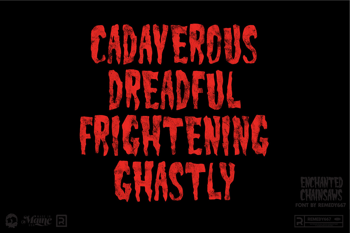 Enchanted Chainsaws - Horror Font, a Font by Remedy667 (Photo 4 of 7)
