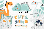 Cute Dinosaur Collection, a Wallpaper Graphic by Nafanya (Thumbnail 1 of 10)