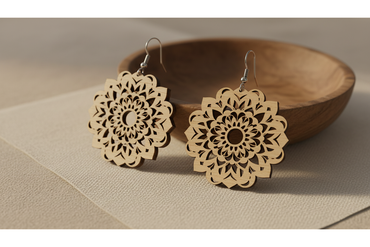 Flower Earrings Vector Set, a Graphic by hafijul (Photo 9 of 11)