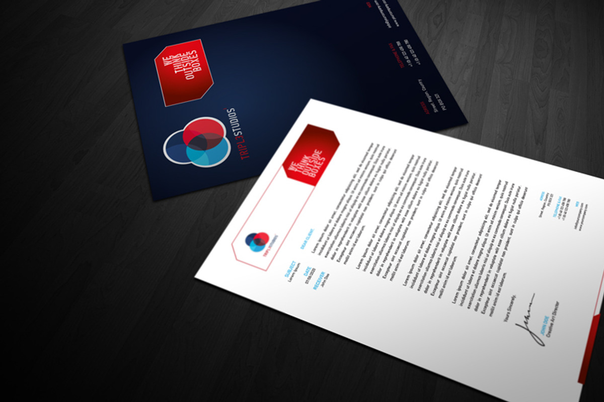 RW Modern & Creative Identity + Logo, a Stationery Template by Reclameworks (Photo 3 of 5)
