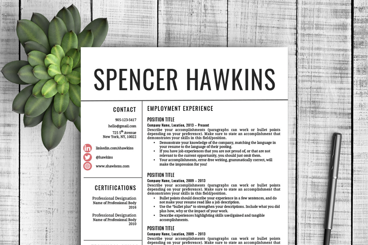 Resume Template Spencer, a Resume Template by Resume Template Shoppe (Photo 2 of 4)