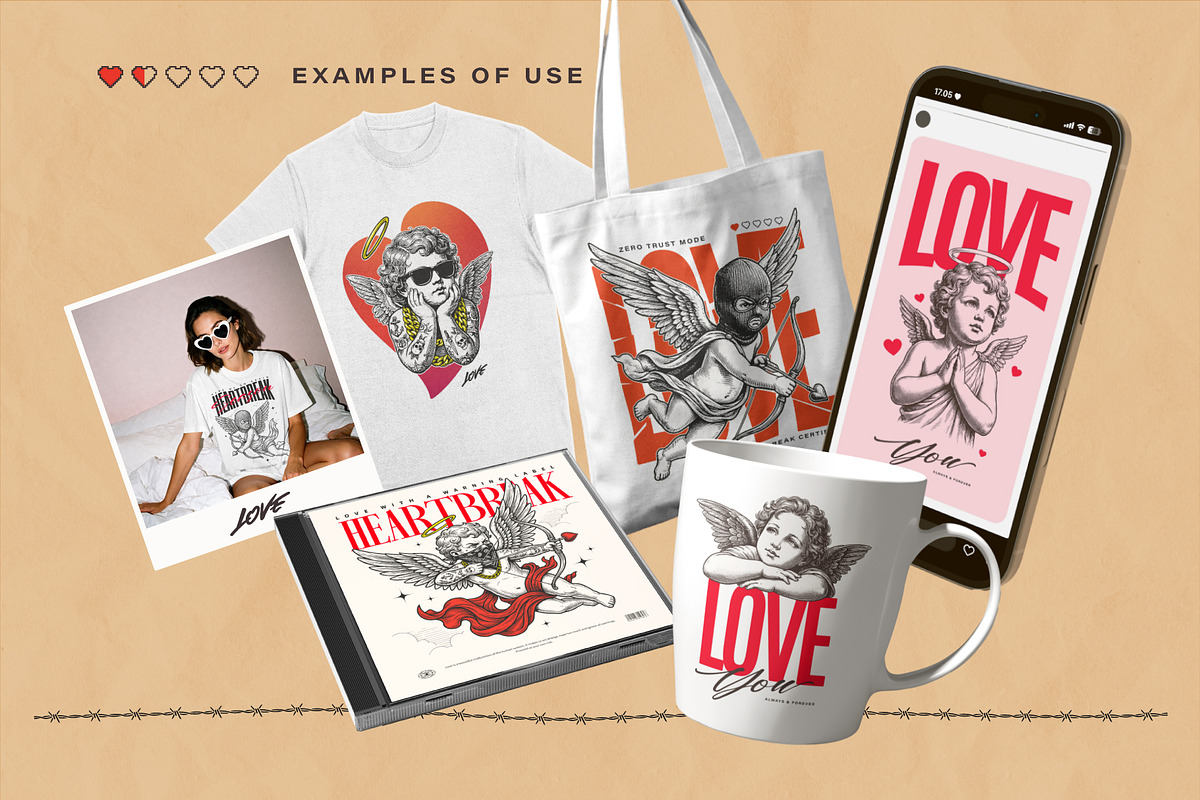 Classic & Modern Vector Cupids, a Decorative Illustration by Vecster (Photo 4 of 5)