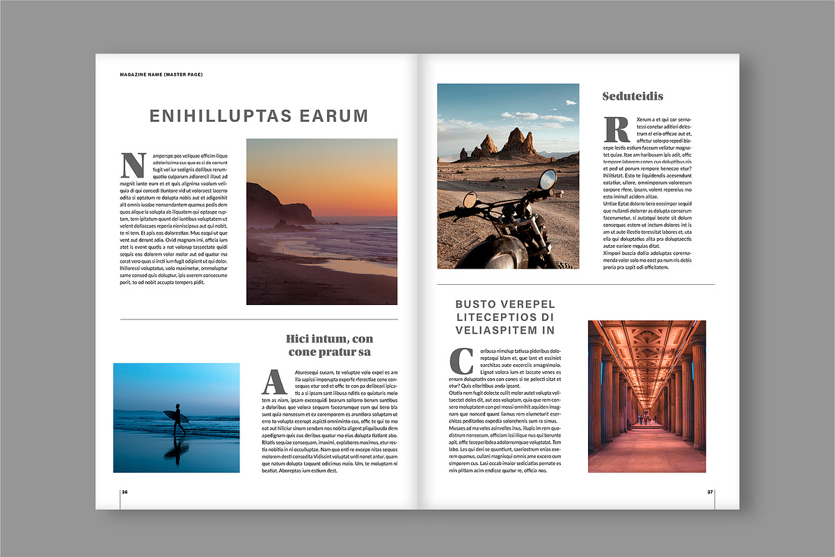 Modern Magazine Layout (A4+US), a Magazine Template by tomsarraipodesign (Photo 20 of 21)