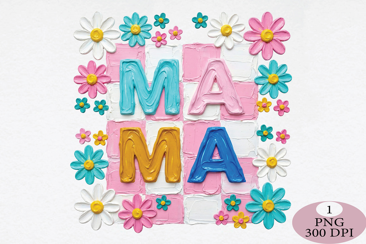 MAMA Hand Painted PNG Floral, an Illustration by Daily.Designs (Photo 1 of 5)