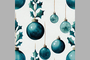 Blue Christmas Decorations. Seamless