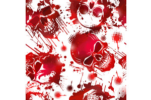 Grunge Red Seamless Pattern With