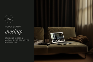 Dark & Moody Laptop Mockup, a Mac Mockup by The Ethical Agency