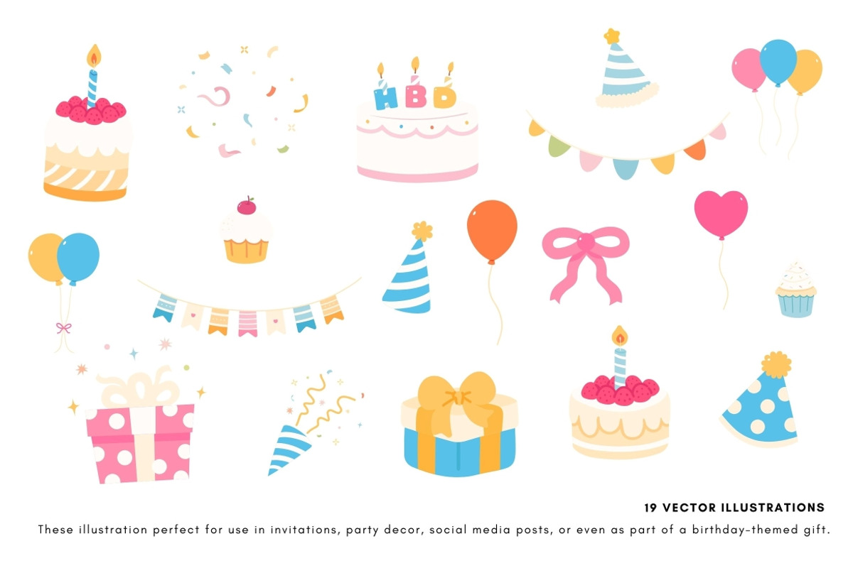 Birthday Party Illustrations, a Decorative Illustration by Victoruler (Photo 2 of 2)