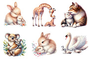 Watercolor Animal Moms Clipart, an Animal Illustration by DreamArtGraphic (Thumbnail 3 of 4)