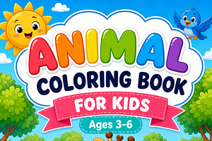 Cute Animals Coloring Book for Kids, an Animal Illustration by digital.incubator.yum